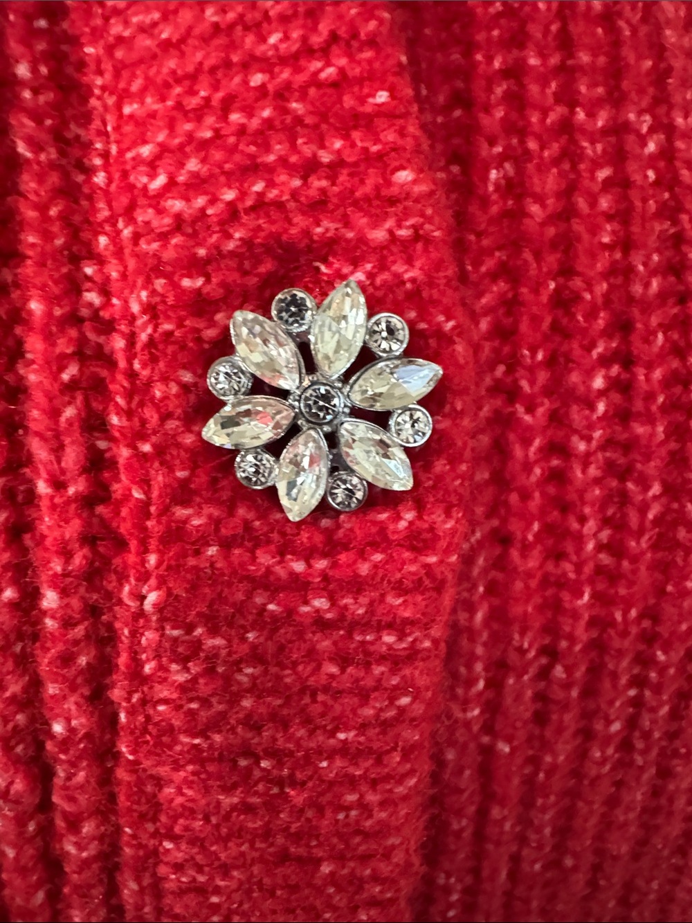 Pink Rose Red Ribbed Button-Front Cardigan - Picture 4 of 9